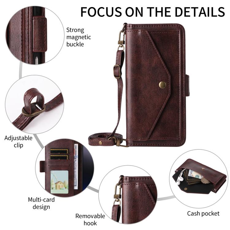 For Google Pixel 10 Pro / 10 / 9 Pro / 9 Multi-card Slots Crossbody Cowhide Leather Phone Case(Brown) - Google Cases by buy2fix | Online Shopping UK | buy2fix