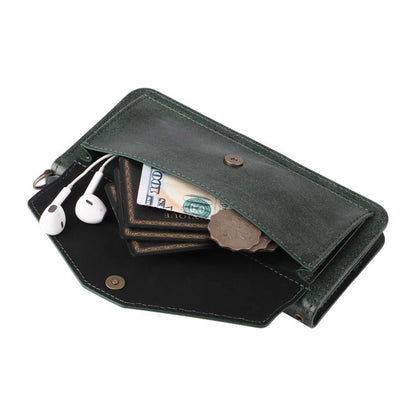 For Google Pixel 10 Pro / 10 / 9 Pro / 9 Multi-card Slots Crossbody Cowhide Leather Phone Case(Green) - Google Cases by buy2fix | Online Shopping UK | buy2fix
