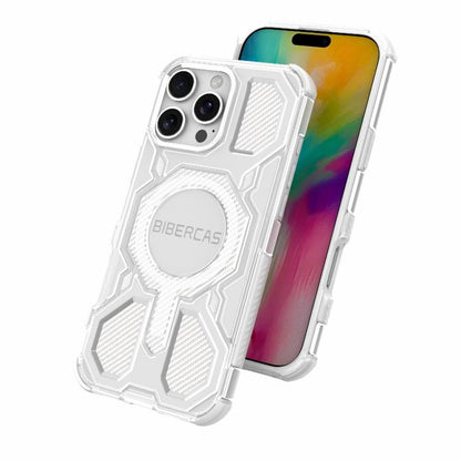 For iPhone 16 Pro Max BIBERCAS Transparent Color Series MagSafe Air Bag Shockproof Phone Case(Blue) - iPhone 16 Pro Max Cases by BIBERCAS | Online Shopping UK | buy2fix