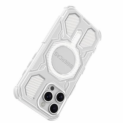 For iPhone 16 Pro Max BIBERCAS Transparent Color Series MagSafe Air Bag Shockproof Phone Case(White) - iPhone 16 Pro Max Cases by BIBERCAS | Online Shopping UK | buy2fix
