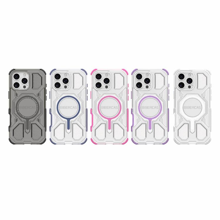 For iPhone 16 Pro Max BIBERCAS Transparent Color Series MagSafe Air Bag Shockproof Phone Case(White) - iPhone 16 Pro Max Cases by BIBERCAS | Online Shopping UK | buy2fix