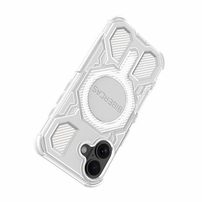 For iPhone 16 BIBERCAS Transparent Color Series MagSafe Air Bag Shockproof Phone Case(Purple) - iPhone 16 Cases by BIBERCAS | Online Shopping UK | buy2fix