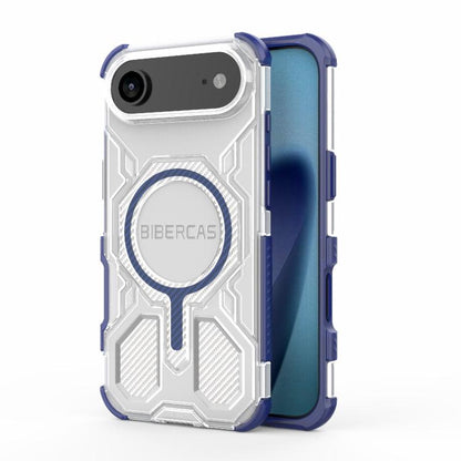 For iPhone 17 Air BIBERCAS Transparent Color Series MagSafe Air Bag Shockproof Phone Case(Blue) - iPhone 17 Air Cases by BIBERCAS | Online Shopping UK | buy2fix