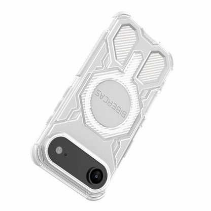 For iPhone Air BIBERCAS Transparent Color Series MagSafe Air Bag Shockproof Phone Case(White) - iPhone Air Cases by BIBERCAS | Online Shopping UK | buy2fix