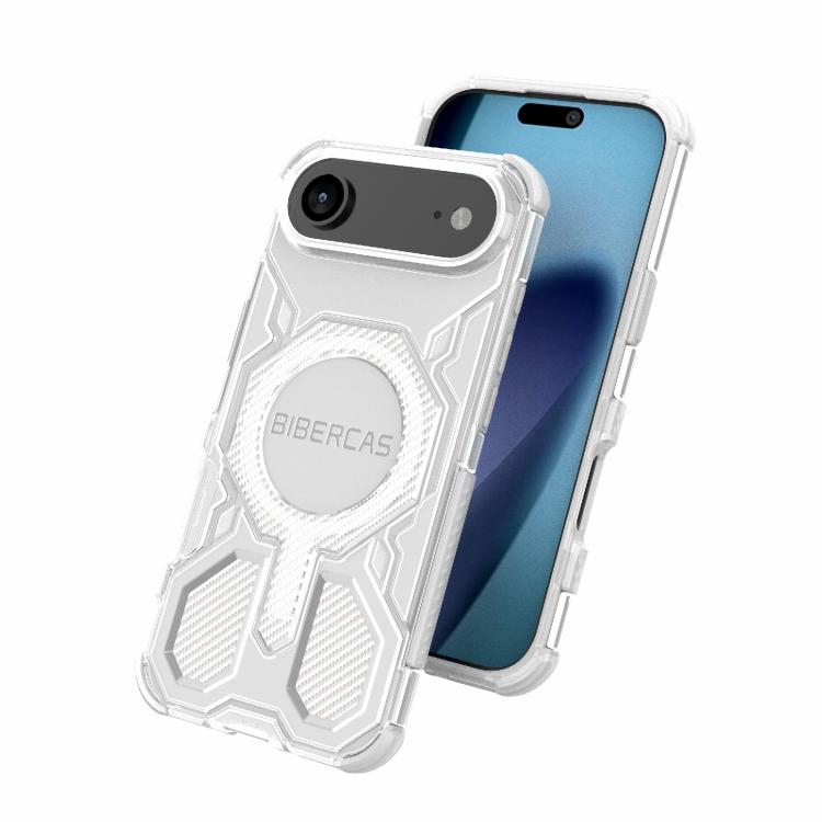 For iPhone 17 Air BIBERCAS Transparent Color Series MagSafe Air Bag Shockproof Phone Case(Pink) - iPhone 17 Air Cases by BIBERCAS | Online Shopping UK | buy2fix