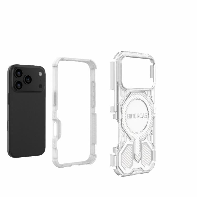 For iPhone 17 Pro BIBERCAS Transparent Color Series MagSafe Air Bag Shockproof Phone Case(Purple) - iPhone 17 Pro Cases by BIBERCAS | Online Shopping UK | buy2fix