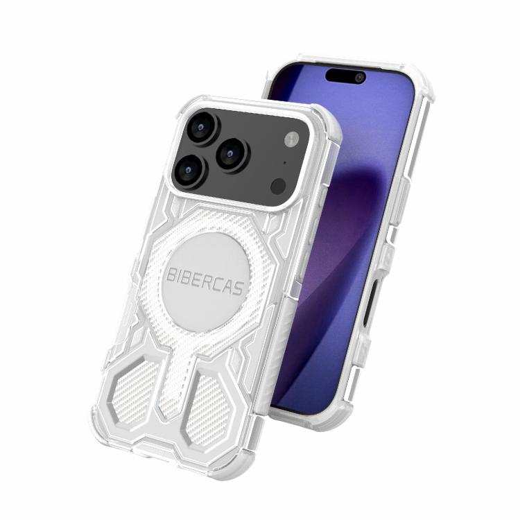 For iPhone 17 Pro BIBERCAS Transparent Color Series MagSafe Air Bag Shockproof Phone Case(Purple) - iPhone 17 Pro Cases by BIBERCAS | Online Shopping UK | buy2fix