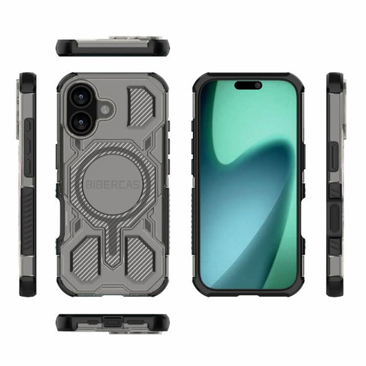 For iPhone 17 BIBERCAS Transparent Color Series MagSafe Air Bag Shockproof Phone Case(Black) - iPhone 17 Cases by BIBERCAS | Online Shopping UK | buy2fix