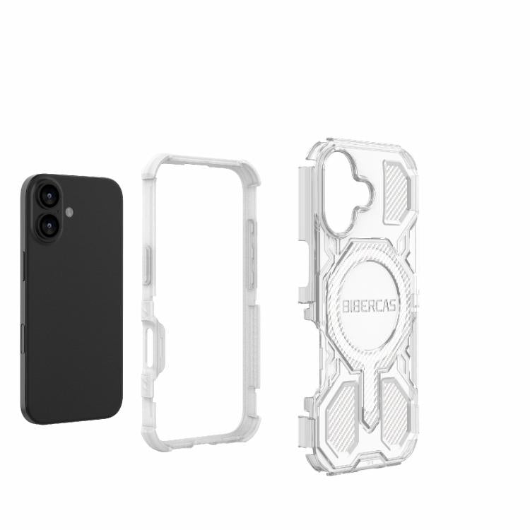 For iPhone 17 BIBERCAS Transparent Color Series MagSafe Air Bag Shockproof Phone Case(Black) - iPhone 17 Cases by BIBERCAS | Online Shopping UK | buy2fix