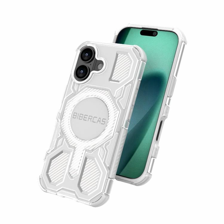 For iPhone 17 BIBERCAS Transparent Color Series MagSafe Air Bag Shockproof Phone Case(Black) - iPhone 17 Cases by BIBERCAS | Online Shopping UK | buy2fix