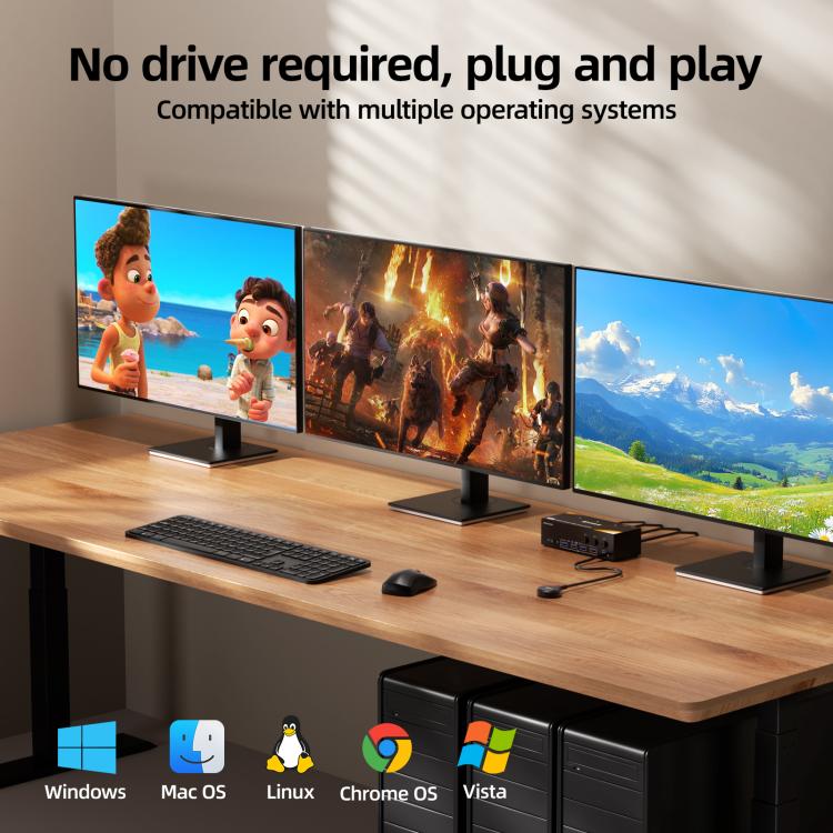 KCEVE KC-KVM303 USB 3.0 Dual Monitor 8K 60Hz KVM Switch, Plug Type:EU Plug - Switch by buy2fix | Online Shopping UK | buy2fix