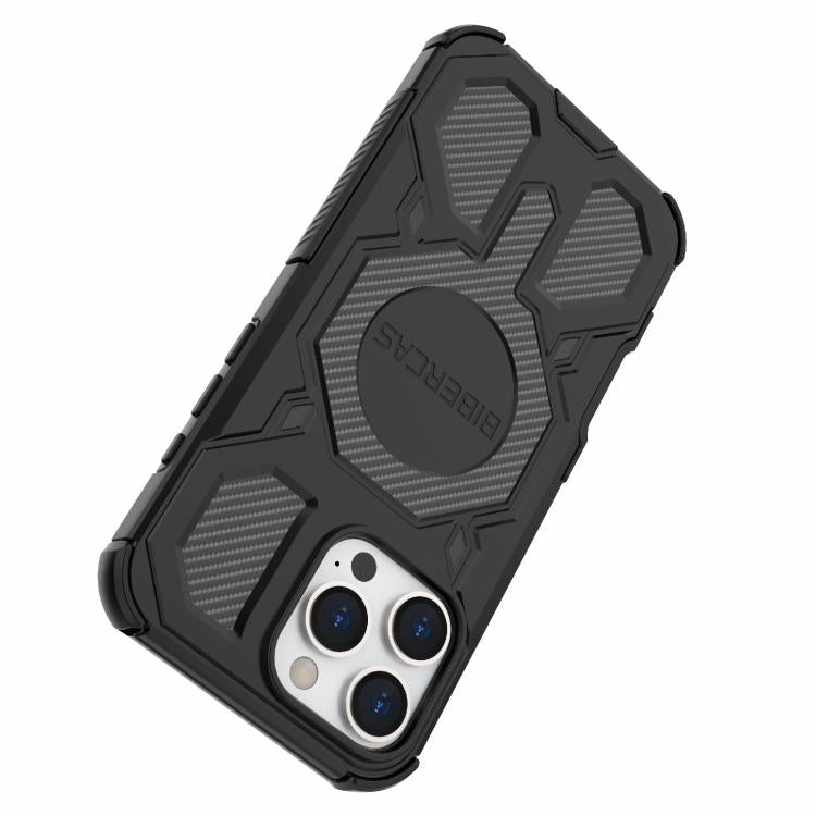 For iPhone 16 Pro Max BIBERCAS Real Color Series MagSafe Shockproof Phone Case(Black) - iPhone 16 Pro Max Cases by BIBERCAS | Online Shopping UK | buy2fix