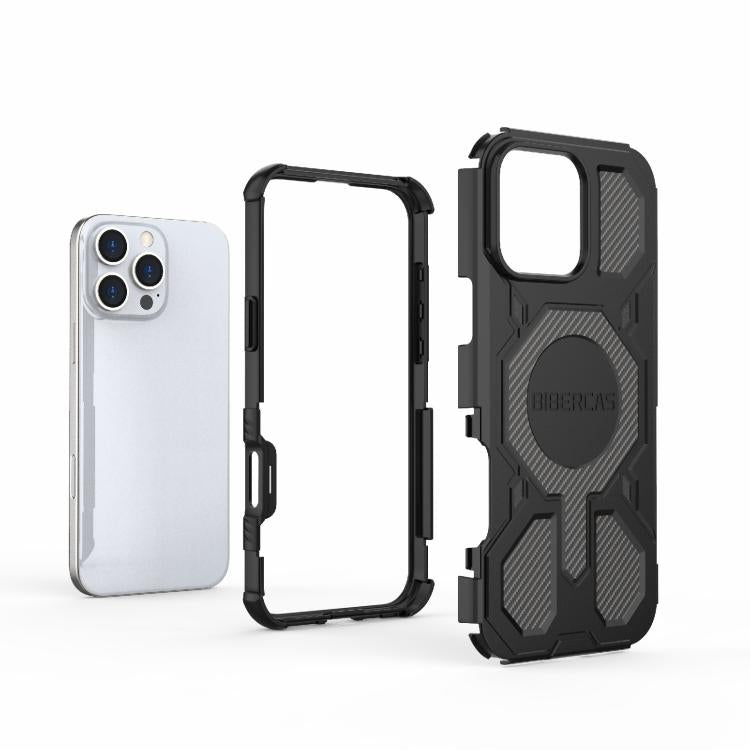 For iPhone 16 Pro Max BIBERCAS Real Color Series MagSafe Shockproof Phone Case(Black) - iPhone 16 Pro Max Cases by BIBERCAS | Online Shopping UK | buy2fix
