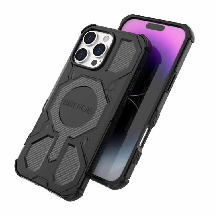 For iPhone 16 Pro Max BIBERCAS Real Color Series MagSafe Shockproof Phone Case(Black) - iPhone 16 Pro Max Cases by BIBERCAS | Online Shopping UK | buy2fix