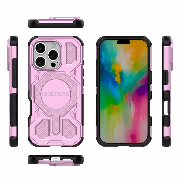 For iPhone 16 Pro BIBERCAS Real Color Series MagSafe Shockproof Phone Case(Pink) - iPhone 16 Pro Cases by BIBERCAS | Online Shopping UK | buy2fix