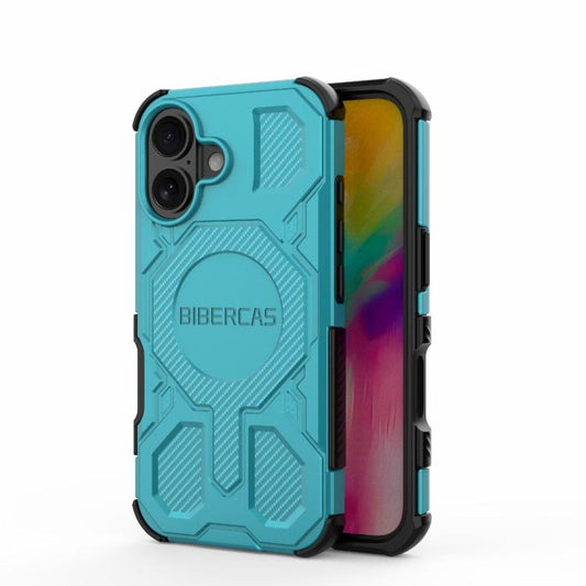 For iPhone 16 BIBERCAS Real Color Series MagSafe Shockproof Phone Case(Green) - iPhone 16 Cases by BIBERCAS | Online Shopping UK | buy2fix