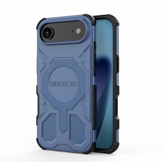 For iPhone Air BIBERCAS Real Color Series MagSafe Shockproof Phone Case(Blue)