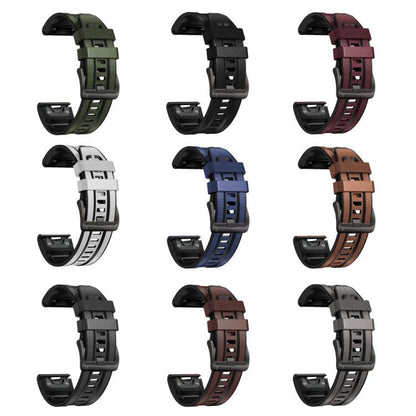 For Garmin 22mm xDfind Leather Skin Silicone Quick Release Watch Band(Starry Gray) - Watch Bands by xDfind | Online Shopping UK | buy2fix