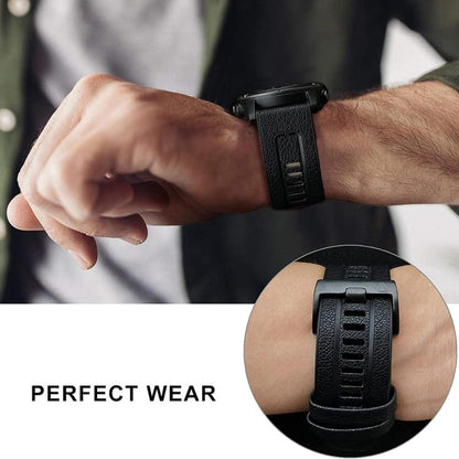 For Garmin 26mm xDfind Leather Skin Silicone Quick Release Watch Band(Dark Blue) - Watch Bands by xDfind | Online Shopping UK | buy2fix
