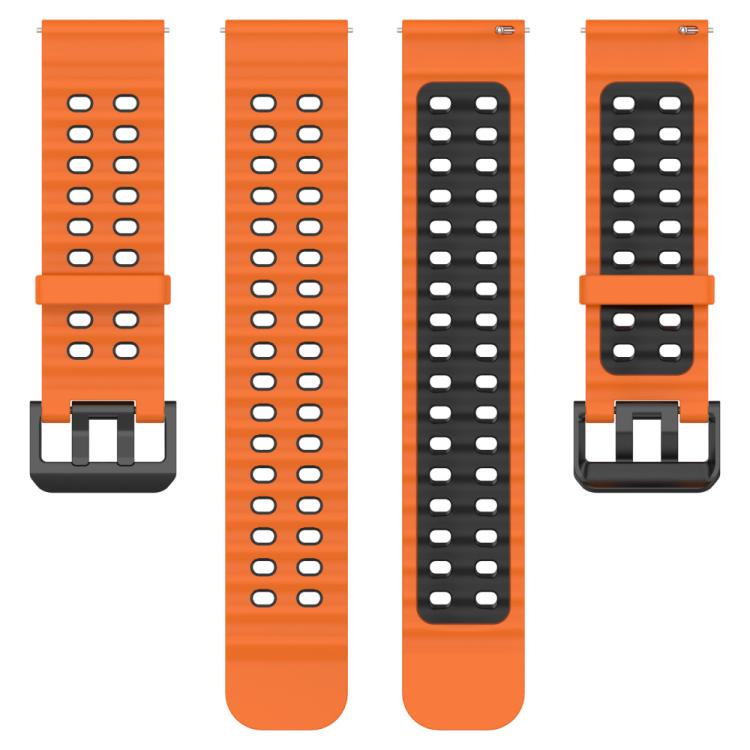 For Suunto 9 / 7 / Spartan Sport xDfind Ocean Dual Pin Buckle Silicone Watch Band(Orange Black) -  by xDfind | Online Shopping UK | buy2fix