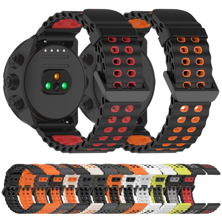 For Suunto 9 / 7 / Spartan Sport xDfind Ocean Dual Pin Buckle Silicone Watch Band(Space Grey Orange) -  by xDfind | Online Shopping UK | buy2fix