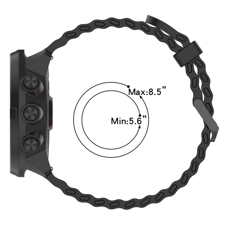 For Suunto 9 / 7 / Spartan Sport xDfind Ocean Dual Pin Buckle Silicone Watch Band(Space Grey Orange) -  by xDfind | Online Shopping UK | buy2fix