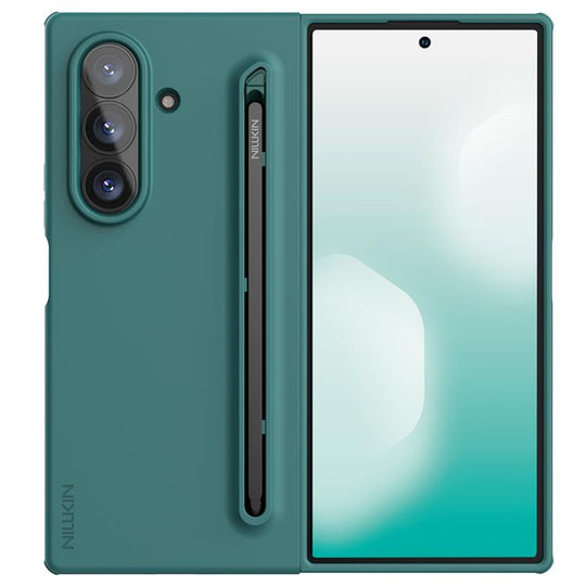 For Samsung Galaxy Z Fold7 5G NILLKIN Fold Liquid Silicone PC Phone Case with Stylus(Green)