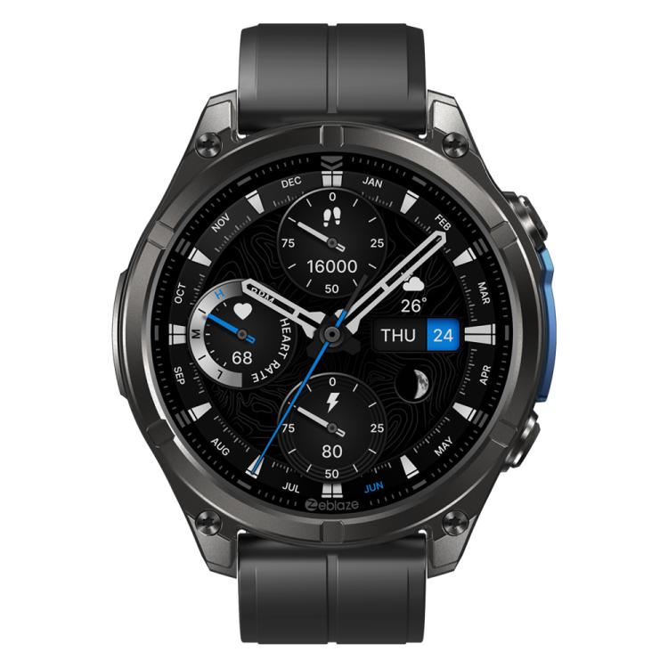 Zeblaze Vibe 8 Rugged Outdoor Smart Watch 1.43 inch Screen 5 ATM & IP69K Built-in Flashlight(Black) - Smart Watches by Zeblaze | Online Shopping UK | buy2fix