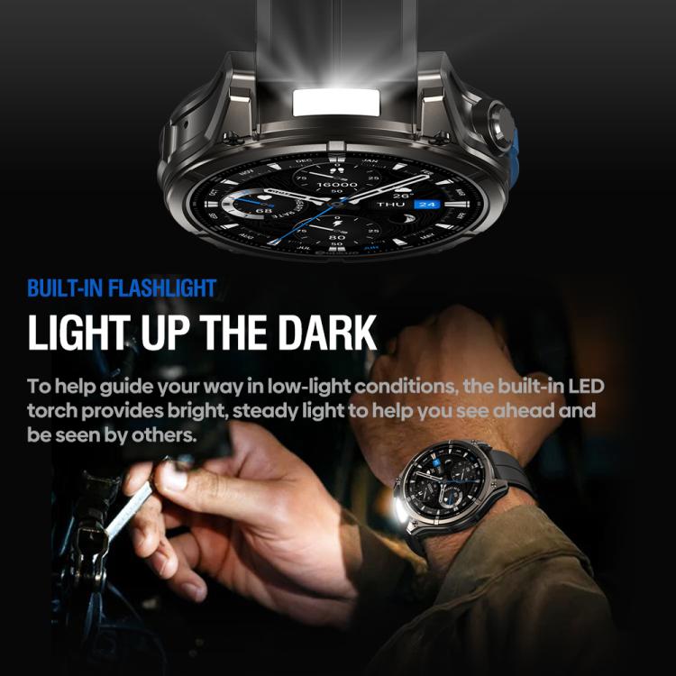 Zeblaze Vibe 8 Rugged Outdoor Smart Watch 1.43 inch Screen 5 ATM & IP69K Built-in Flashlight(Grey) - Smart Watches by Zeblaze | Online Shopping UK | buy2fix