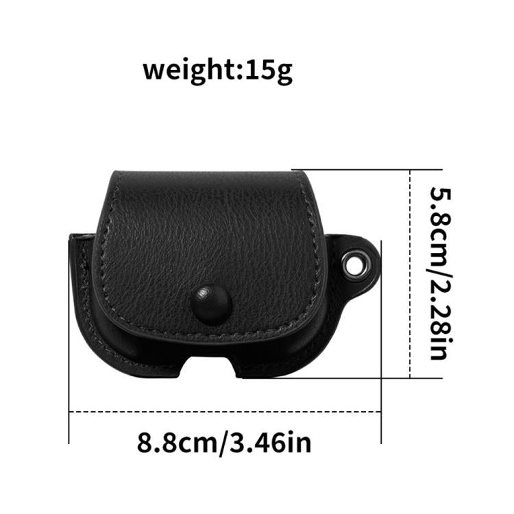 For AirPods Pro 3 Backpack Style PU Leather Earphone Protective Case with Lanyard(Black) - For AirPods Pro 3 by buy2fix | Online Shopping UK | buy2fix