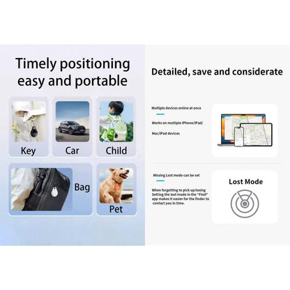JHX05 iOS Mini GPS Global Smart Location Tracker Anti-lost Device(White) - Personal Tracker by buy2fix | Online Shopping UK | buy2fix