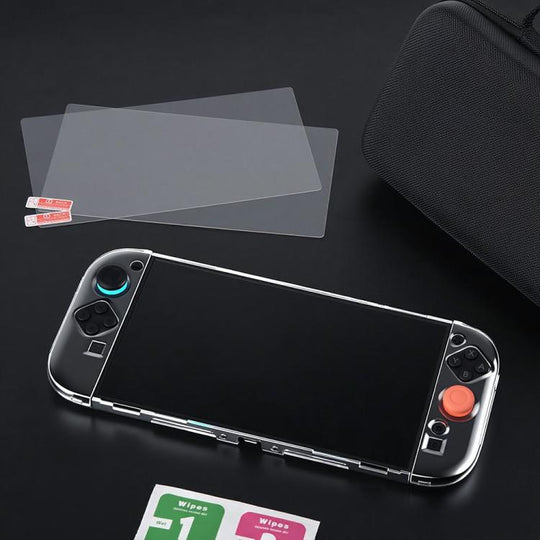 For Nintendo Switch 2 5 in 1 Handheld Game Console Storage Bag Set(Black)