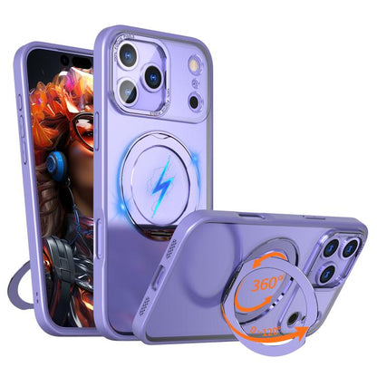 For iPhone 17 Pro Max kalebol MagSafe Metal Ring Holder Phone Case(Light Purple) - iPhone 17 Pro Max Cases by Kalebol | Online Shopping UK | buy2fix