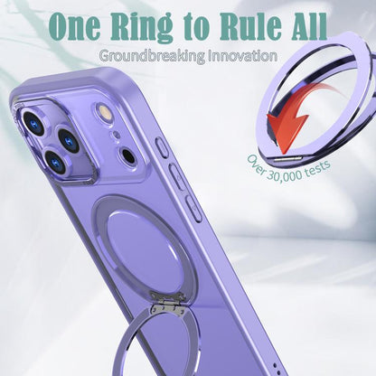 For iPhone 17 Pro Max kalebol MagSafe Metal Ring Holder Phone Case(Light Purple) - iPhone 17 Pro Max Cases by Kalebol | Online Shopping UK | buy2fix
