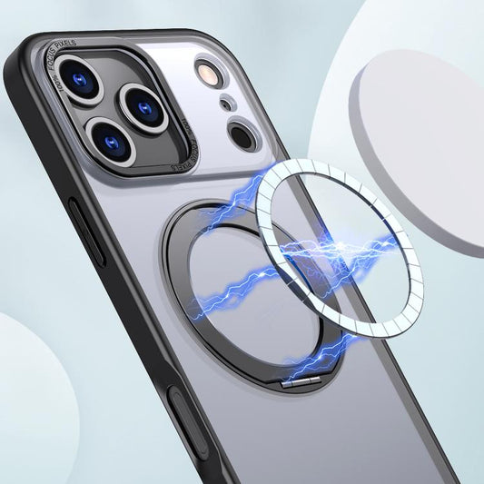 For iPhone 17 Pro Max kalebol MagSafe Metal Ring Holder Phone Case(Black) - iPhone 17 Pro Max Cases by Kalebol | Online Shopping UK | buy2fix
