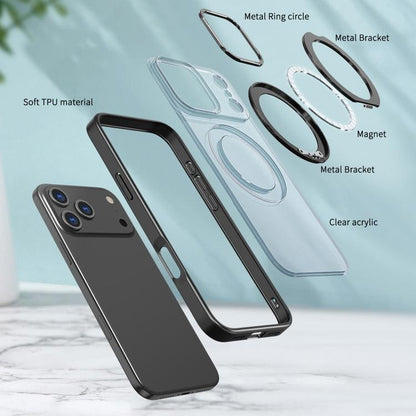 For iPhone 17 Pro Max kalebol MagSafe Metal Ring Holder Phone Case(Black) - iPhone 17 Pro Max Cases by Kalebol | Online Shopping UK | buy2fix