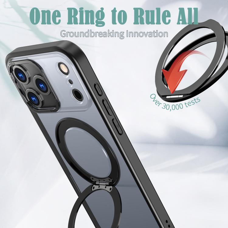 For iPhone 17 Pro Max kalebol MagSafe Metal Ring Holder Phone Case(Black) - iPhone 17 Pro Max Cases by Kalebol | Online Shopping UK | buy2fix