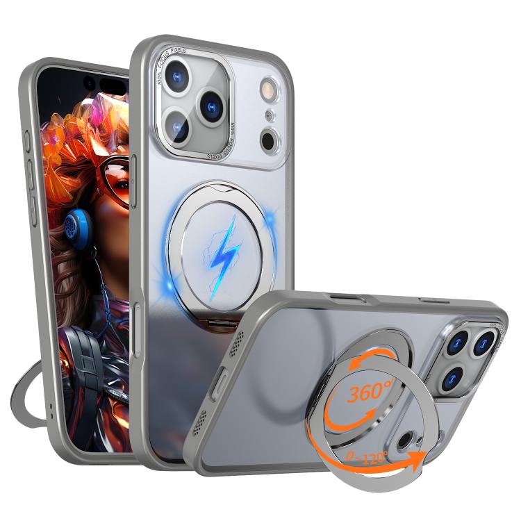 For iPhone 17 Pro Max kalebol MagSafe Metal Ring Holder Phone Case(Titanium Gray) - iPhone 17 Pro Max Cases by Kalebol | Online Shopping UK | buy2fix