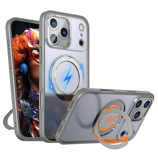 For iPhone 17 Pro Max kalebol MagSafe Metal Ring Holder Phone Case(Titanium Gray) - iPhone 17 Pro Max Cases by Kalebol | Online Shopping UK | buy2fix