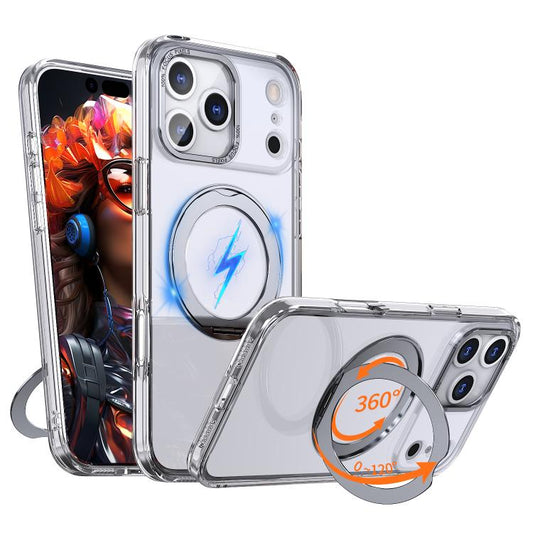 For iPhone 17 Pro Max kalebol MagSafe Metal Ring Holder Phone Case(Transparent) - iPhone 17 Pro Max Cases by Kalebol | Online Shopping UK | buy2fix