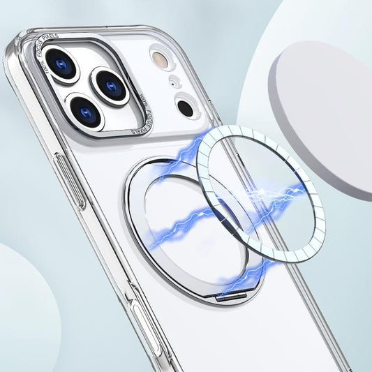 For iPhone 17 Pro Max kalebol MagSafe Metal Ring Holder Phone Case(Transparent) - iPhone 17 Pro Max Cases by Kalebol | Online Shopping UK | buy2fix