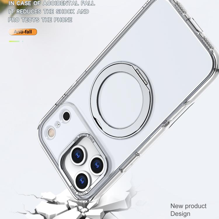 For iPhone 17 Pro Max kalebol MagSafe Metal Ring Holder Phone Case(Transparent) - iPhone 17 Pro Max Cases by Kalebol | Online Shopping UK | buy2fix