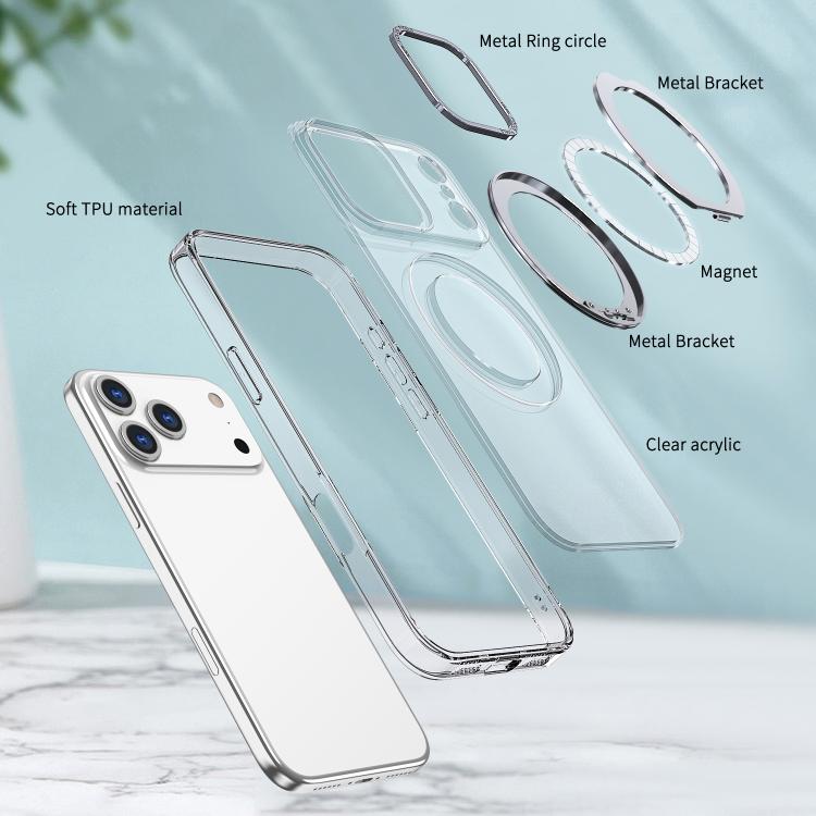 For iPhone 17 Pro Max kalebol MagSafe Metal Ring Holder Phone Case(Transparent) - iPhone 17 Pro Max Cases by Kalebol | Online Shopping UK | buy2fix