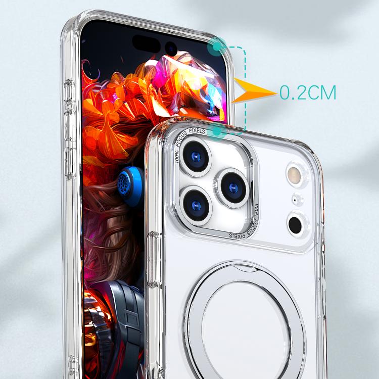 For iPhone 17 Pro Max kalebol MagSafe Metal Ring Holder Phone Case(Transparent) - iPhone 17 Pro Max Cases by Kalebol | Online Shopping UK | buy2fix