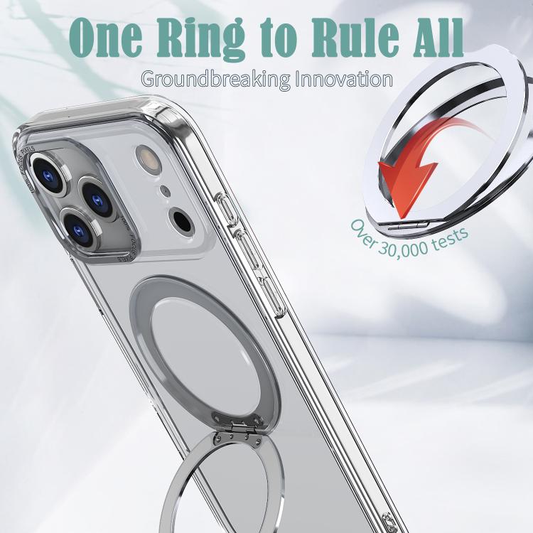 For iPhone 17 Pro Max kalebol MagSafe Metal Ring Holder Phone Case(Transparent) - iPhone 17 Pro Max Cases by Kalebol | Online Shopping UK | buy2fix