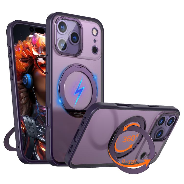 For iPhone 17 Pro Max kalebol MagSafe Metal Ring Holder Phone Case(Dark Purple) - iPhone 17 Pro Max Cases by Kalebol | Online Shopping UK | buy2fix