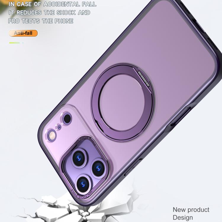 For iPhone 17 Pro Max kalebol MagSafe Metal Ring Holder Phone Case(Dark Purple) - iPhone 17 Pro Max Cases by Kalebol | Online Shopping UK | buy2fix