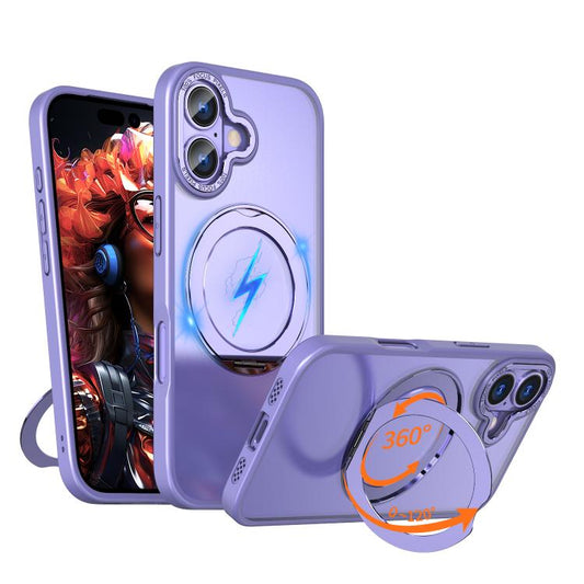 For iPhone 17 kalebol MagSafe Metal Ring Holder Phone Case(Light Purple) - iPhone 17 Cases by Kalebol | Online Shopping UK | buy2fix