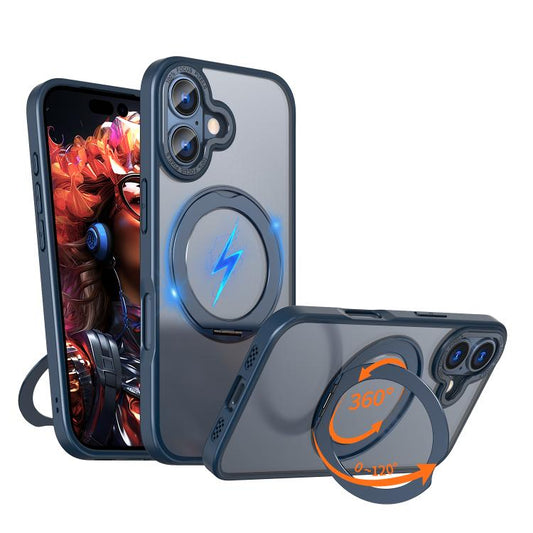 For iPhone 17 kalebol MagSafe Metal Ring Holder Phone Case(Blue) - iPhone 17 Cases by Kalebol | Online Shopping UK | buy2fix