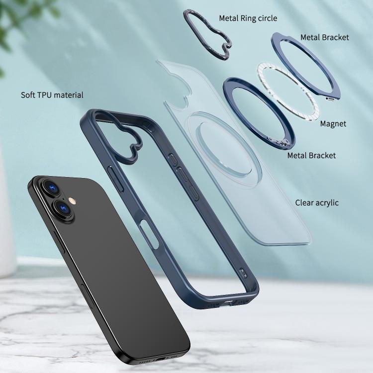 For iPhone 17 kalebol MagSafe Metal Ring Holder Phone Case(Blue) - iPhone 17 Cases by Kalebol | Online Shopping UK | buy2fix